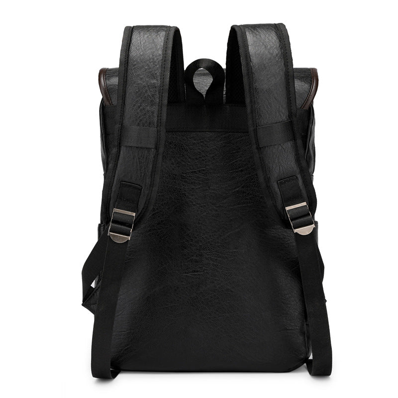 Vintage Style Leather Backpack LoungeYard — product view 4