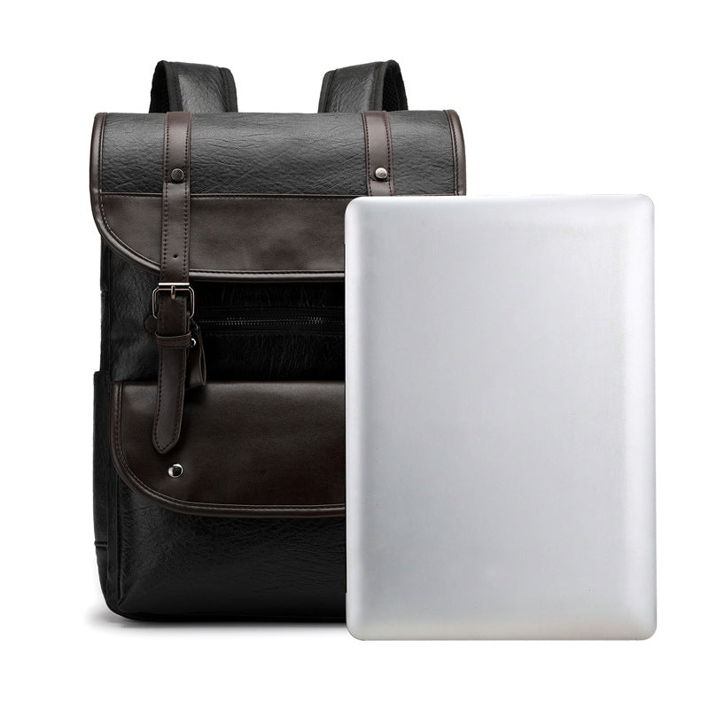 Vintage Style Leather Backpack LoungeYard — product view 5