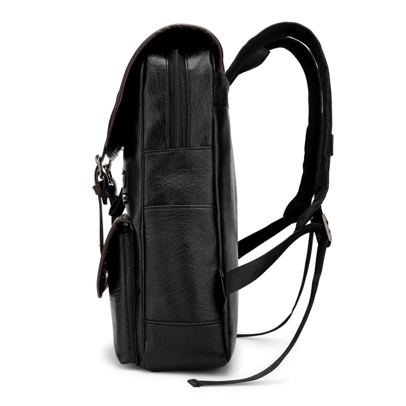 Vintage Style Leather Backpack LoungeYard — product view 3