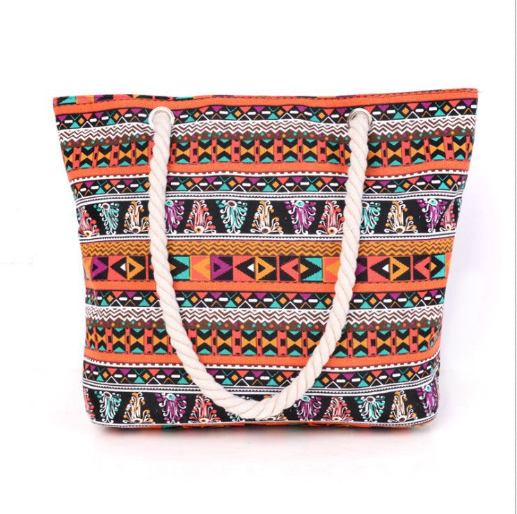 Large beach bag with ethnic pattern LoungeYard — product view 1