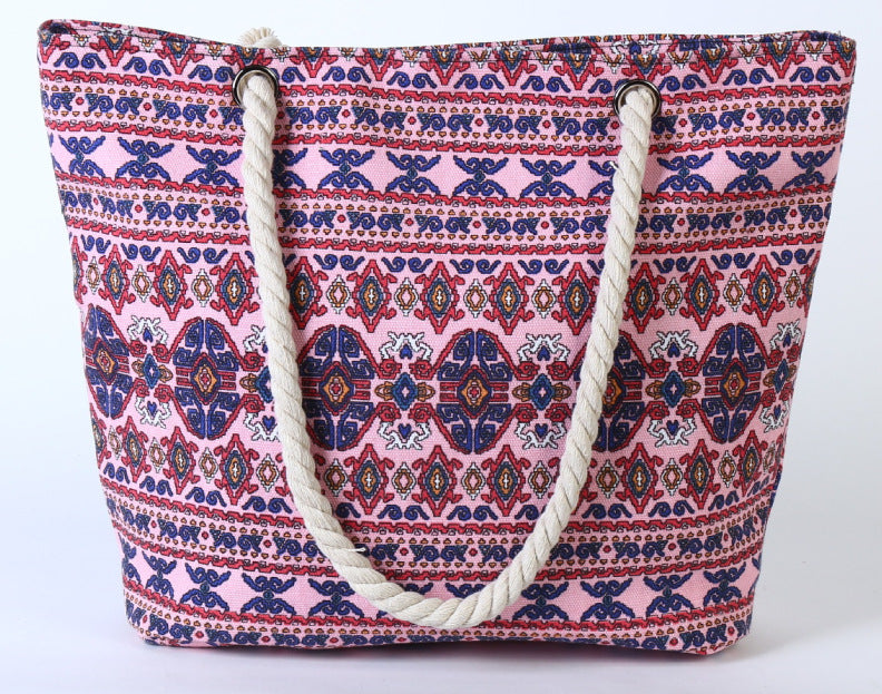 Large beach bag with ethnic pattern LoungeYard — product view 2
