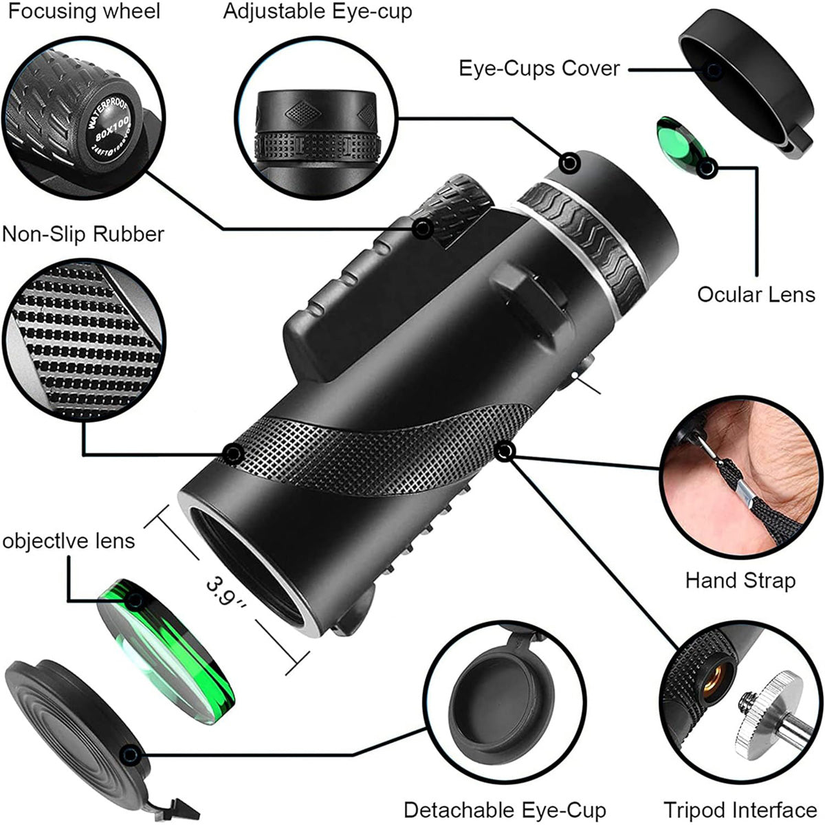 Monocular Telescope with Smartphone Holder and Tripod — product view 5