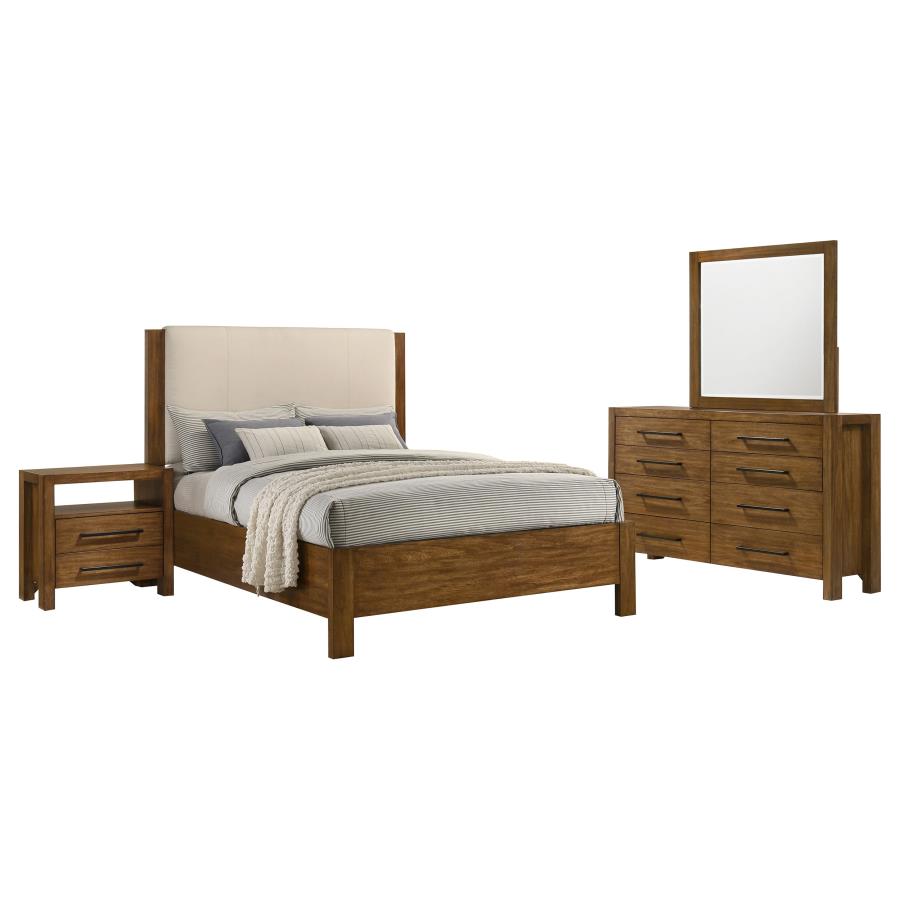 Coaster Adderly 4 pc Warm Golden Brown Wood Queen Bedroom Set – 215851Q-S4 — product view 2