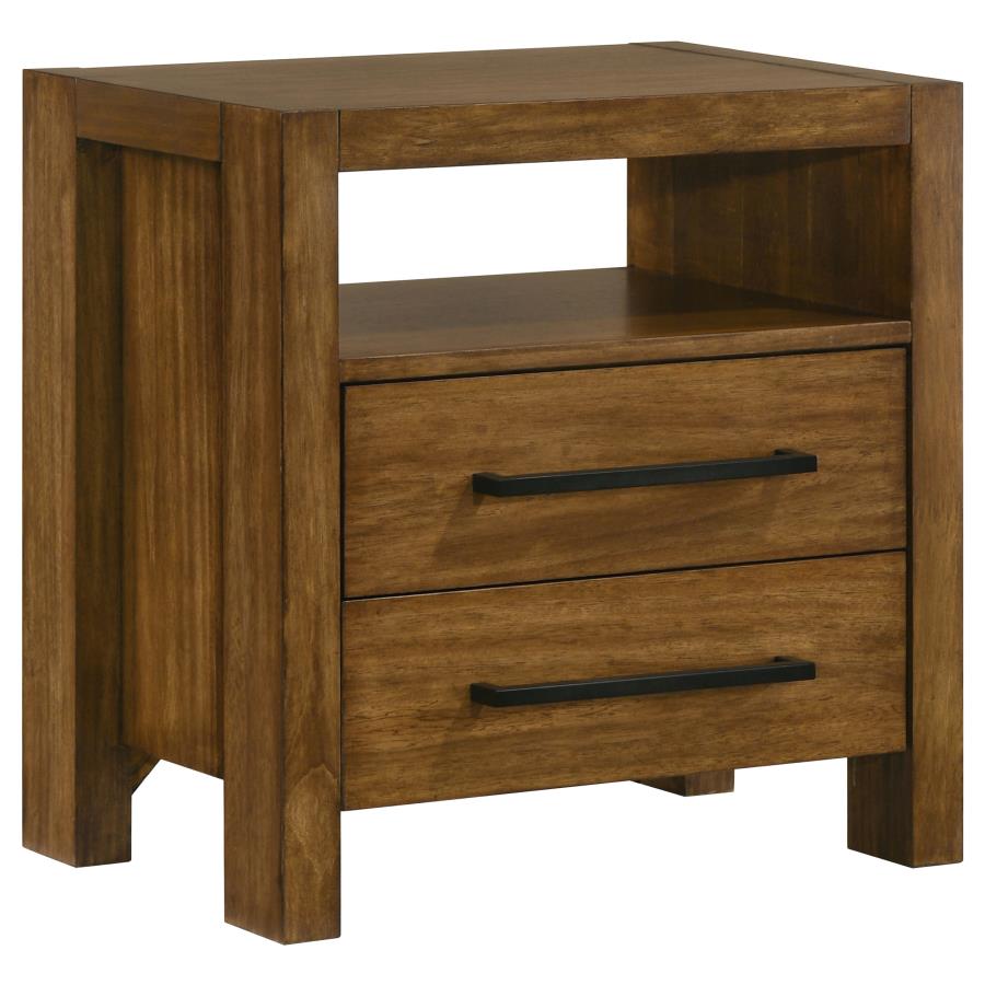 Adderley 2-Drawer Nightstand Bedside Table Warm Brown – 215852 — product view 2