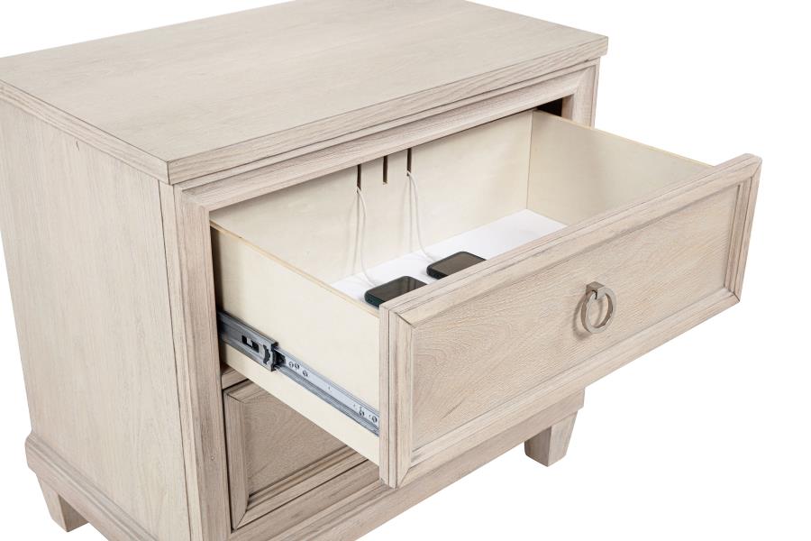 Pembroke Washed Oak Finish Wood 4-Piece Queen Bedroom Set – 215921Q-S4 — product view 6