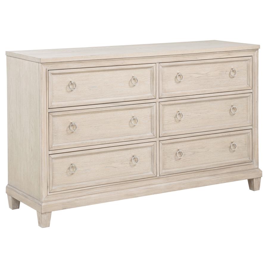 Coaster Pembroke Washed Oak 6-Drawer Dresser – 215923 — product view 2