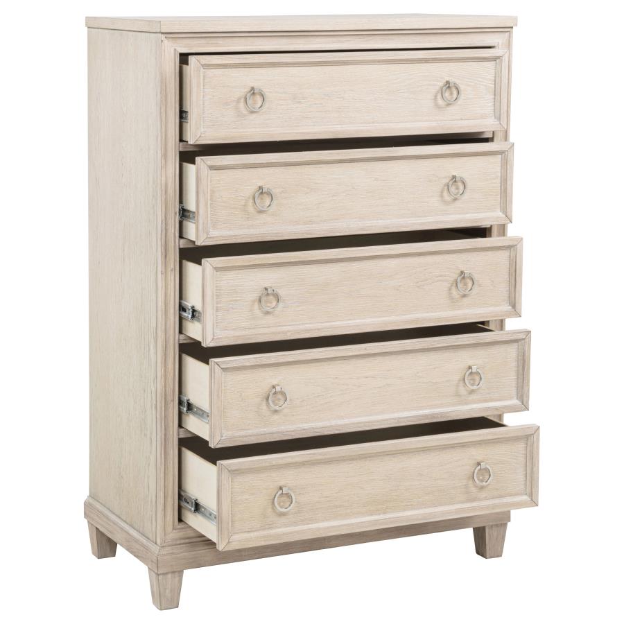 Coaster Pembroke Washed Oak 5-Drawer Chest – 215925 — product view 2