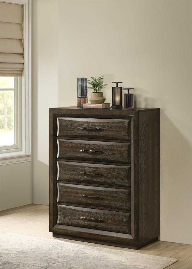 Atlas 5-Drawer Bedroom Chest of Drawers Dark Oak – 215975 — product view 1