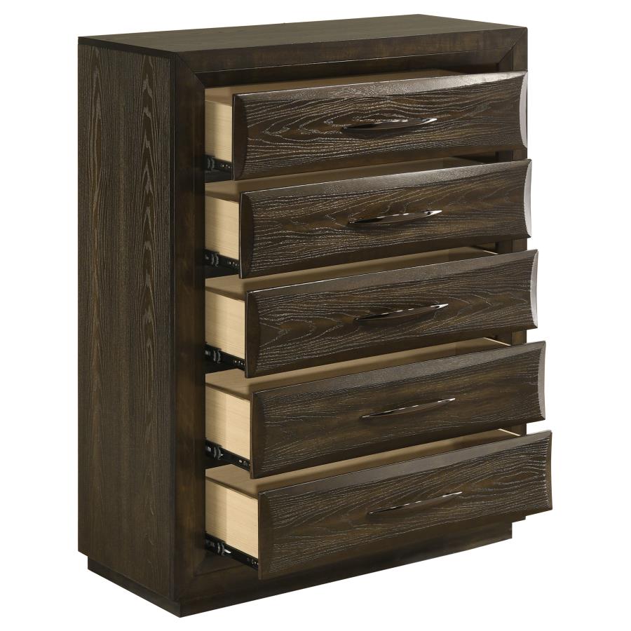 Atlas 5-Drawer Bedroom Chest of Drawers Dark Oak – 215975 — product view 3