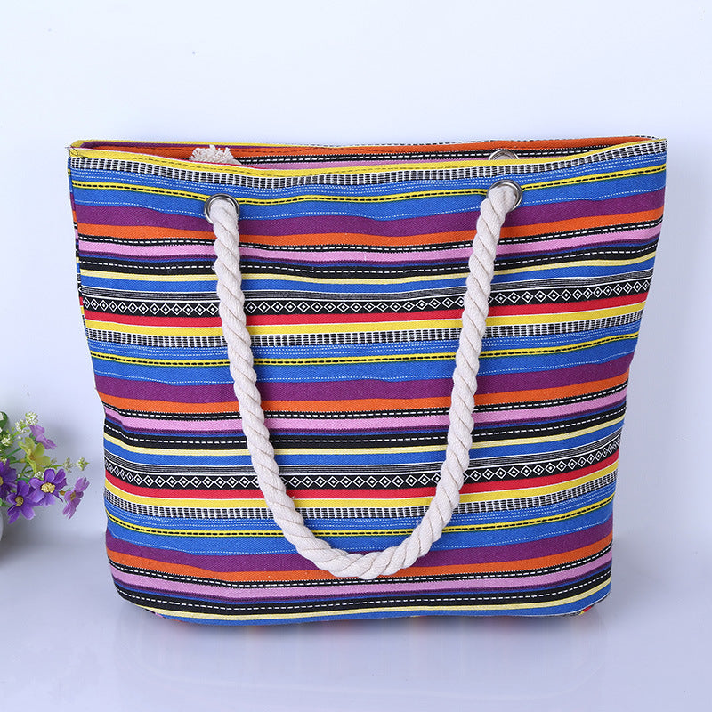 Colorful cotton striped bag LoungeYard — product view 2