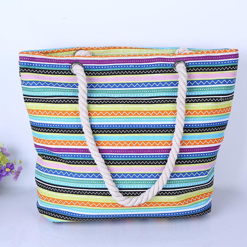 Colorful cotton striped bag LoungeYard — product view 1