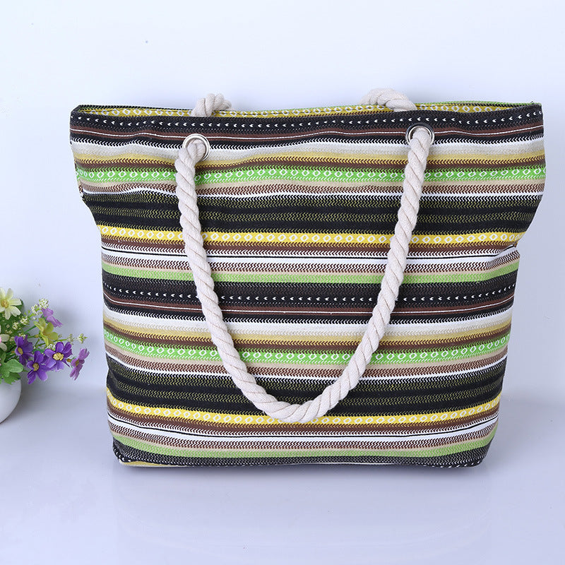 Colorful cotton striped bag LoungeYard — product view 3