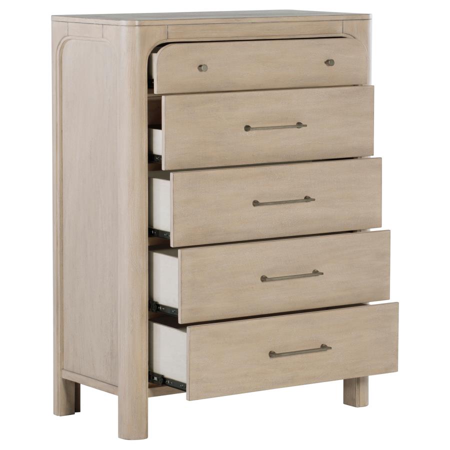 Solano 5-Drawer Bedroom Tall Chest Weathered Mango – 222525 — product view 3