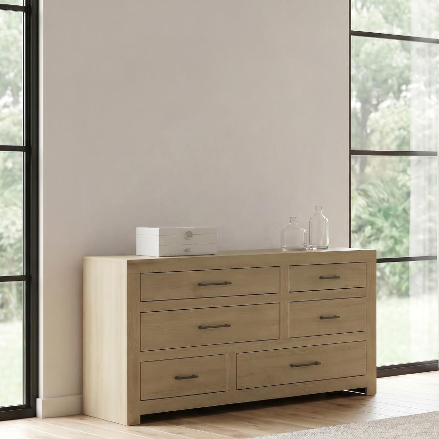 Hendricks 6-Drawer Bedroom Dresser Light Oak – 222653 — product view 1