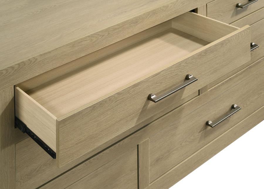 Hendricks 6-Drawer Bedroom Dresser Light Oak – 222653 — product view 3