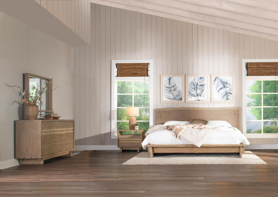 Stillwater Weathered Rustic Oak Finish Wood 4-Piece Queen Bedroom Set – 222801Q-S4 — product view 1