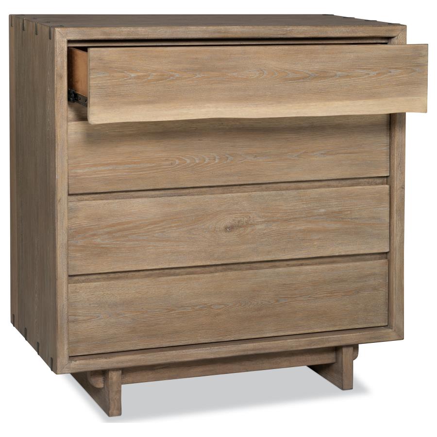 Stillwater Weathered Oak Finish Wood 4-Drawer Live-Edge Chest – 222805 — product view 3