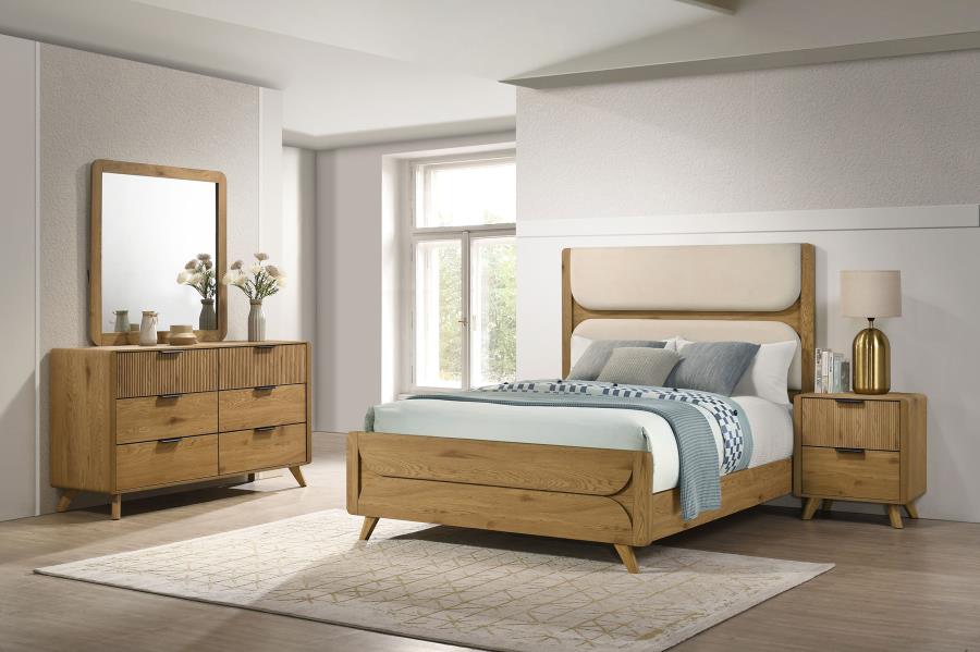 Bennett Light Oak Mid-Century Modern 4-Piece Queen Bedroom Set – 222901Q-S4 — product view 1
