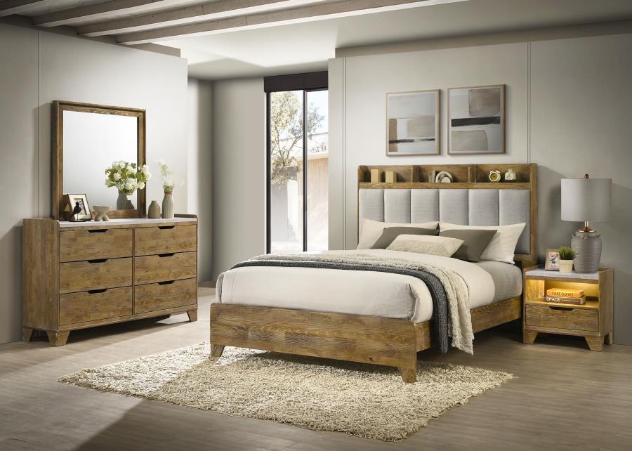 Coaster Henderson Medium Oak Finish Wood 4-Piece Queen Bedroom Set – 222971Q-S4 — product view 1