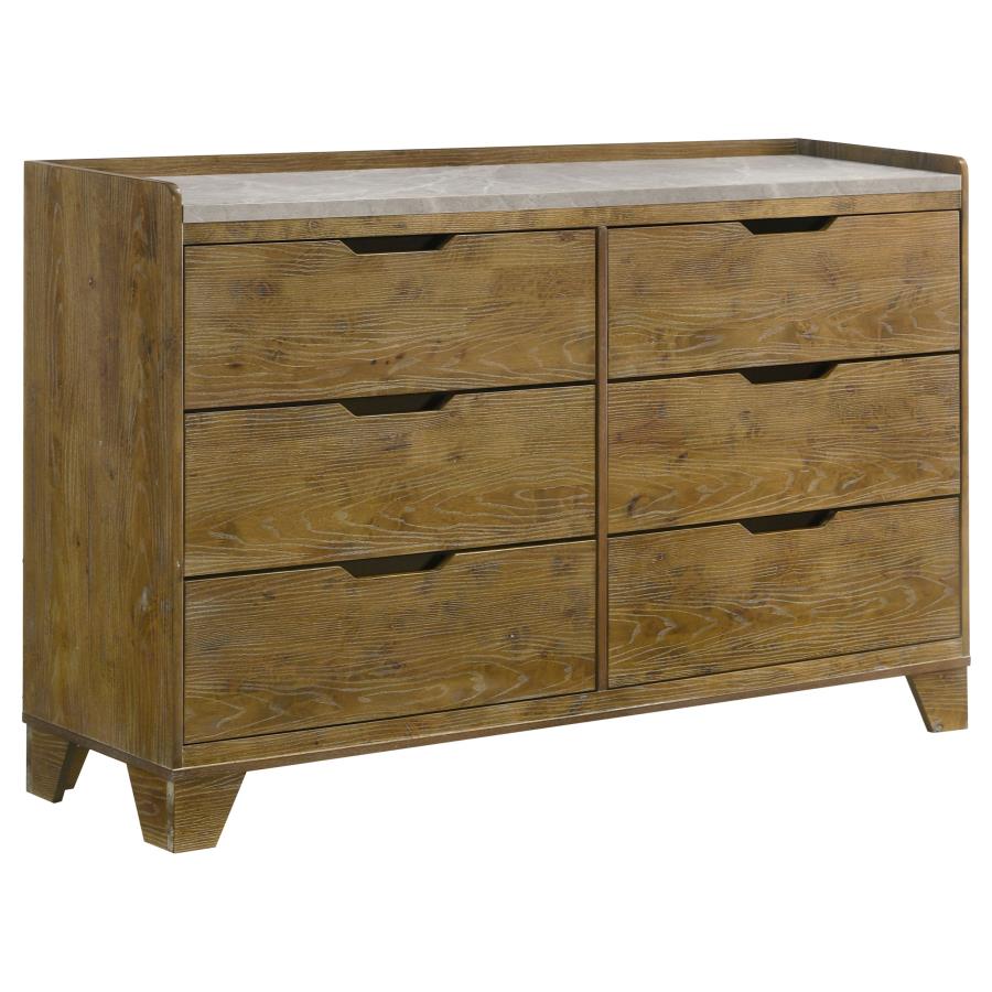 Coaster Henderson Medium Oak Finish Wood 4-Piece Queen Bedroom Set – 222971Q-S4 — product view 5