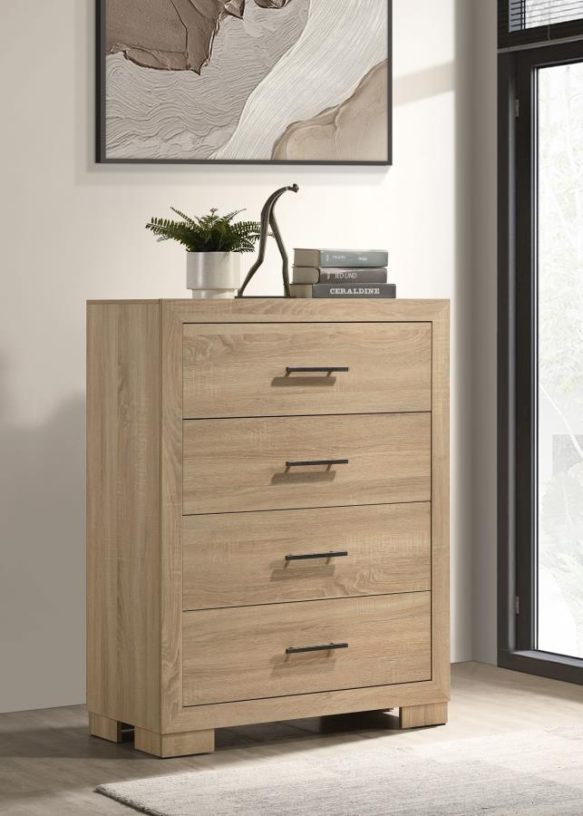 Arielle Light Oak 4-Drawer Tall Chest – 223115 — product view 1