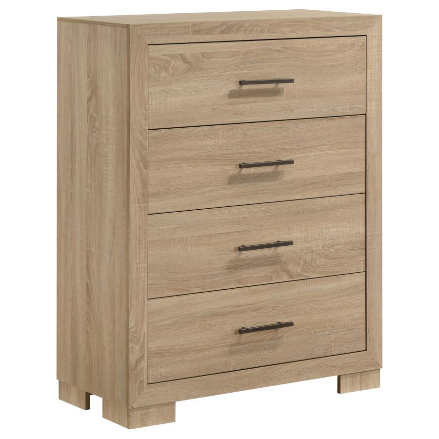 Arielle Light Oak 4-Drawer Tall Chest – 223115 — product view 3