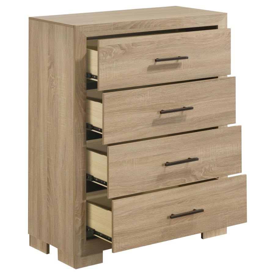Arielle Light Oak 4-Drawer Tall Chest – 223115 — product view 2