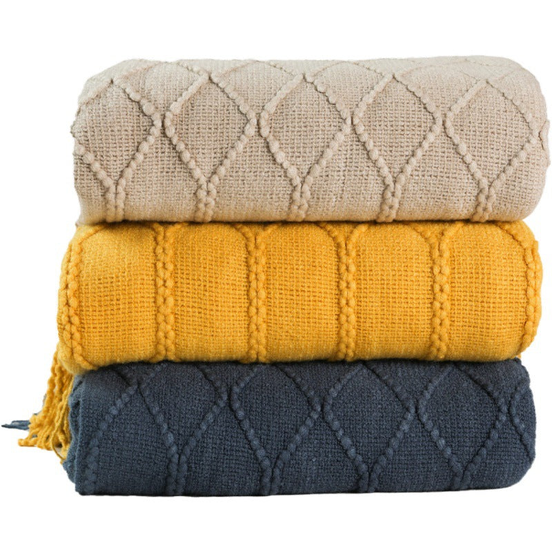 Ladies stylish throw blanket with textured design LoungeYard — product view 4