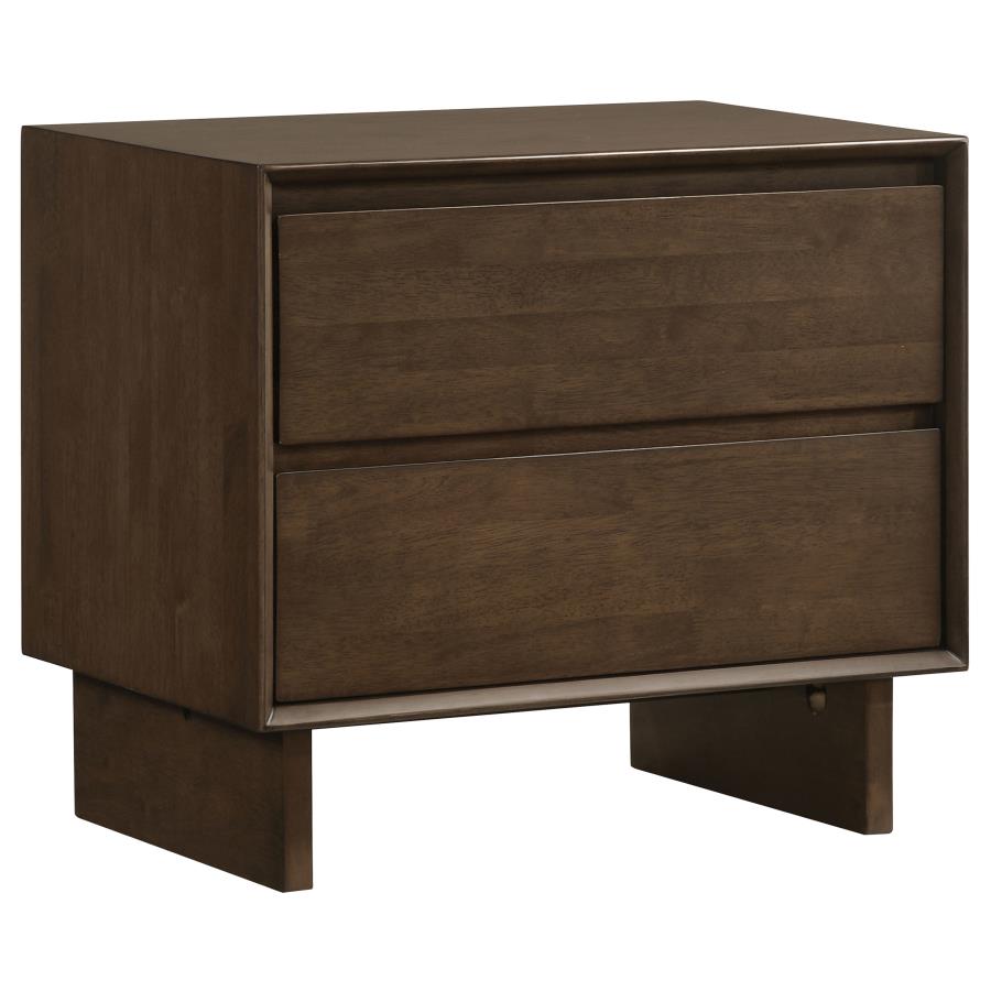 Glenwood Warm Brown Finish Wood 2-Drawer Nightstand – 225012 — product view 2