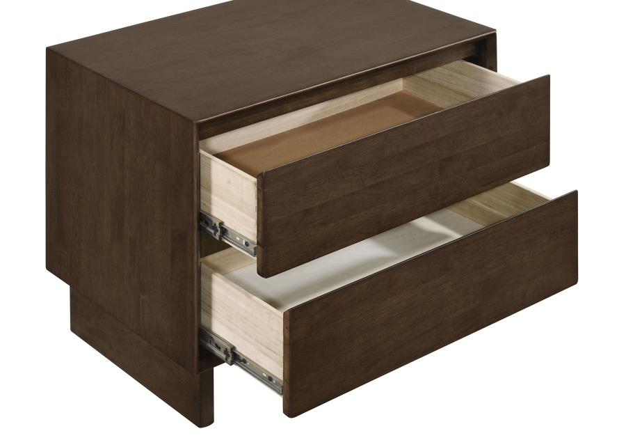 Glenwood Warm Brown Finish Wood 2-Drawer Nightstand – 225012 — product view 5