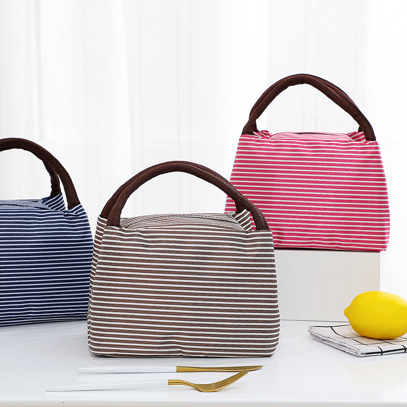 Insulated Lunch Bag with Stylish Stripes LoungeYard — product view 3