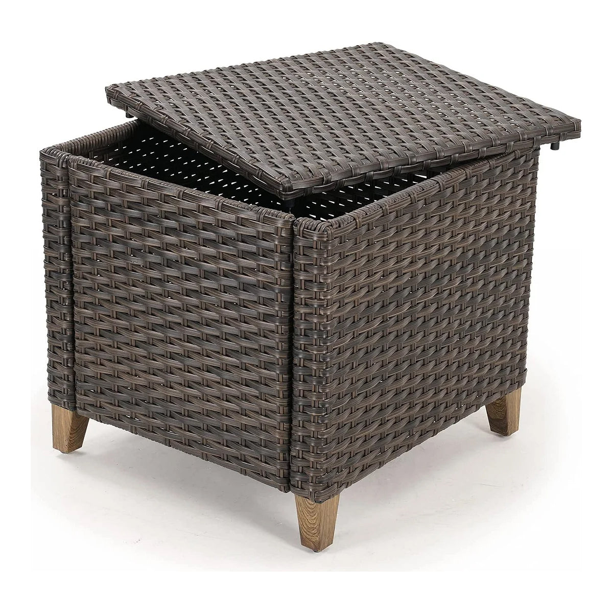 LOUNGE YARD Outdoor Wicker Side Table with Storage — product view 1
