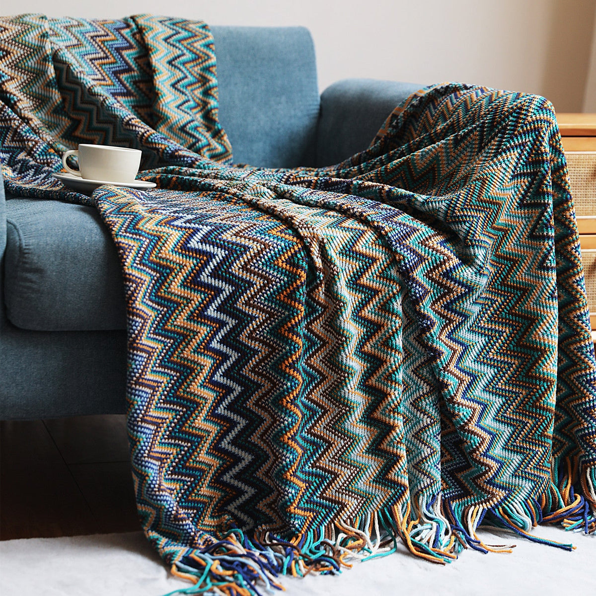 Ladies Zigzag Pattern Blanket LoungeYard — product view 6