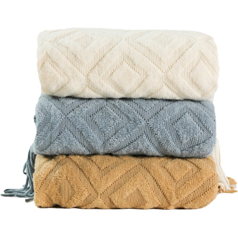 Women's Elegant Knit Blanket with Graphic Pattern LoungeYard — product view 4