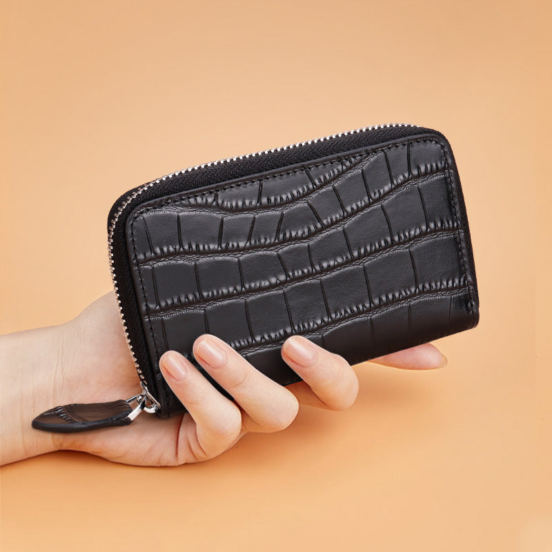 Premium Textured Leather Zip Wallet LoungeYard — product view 1