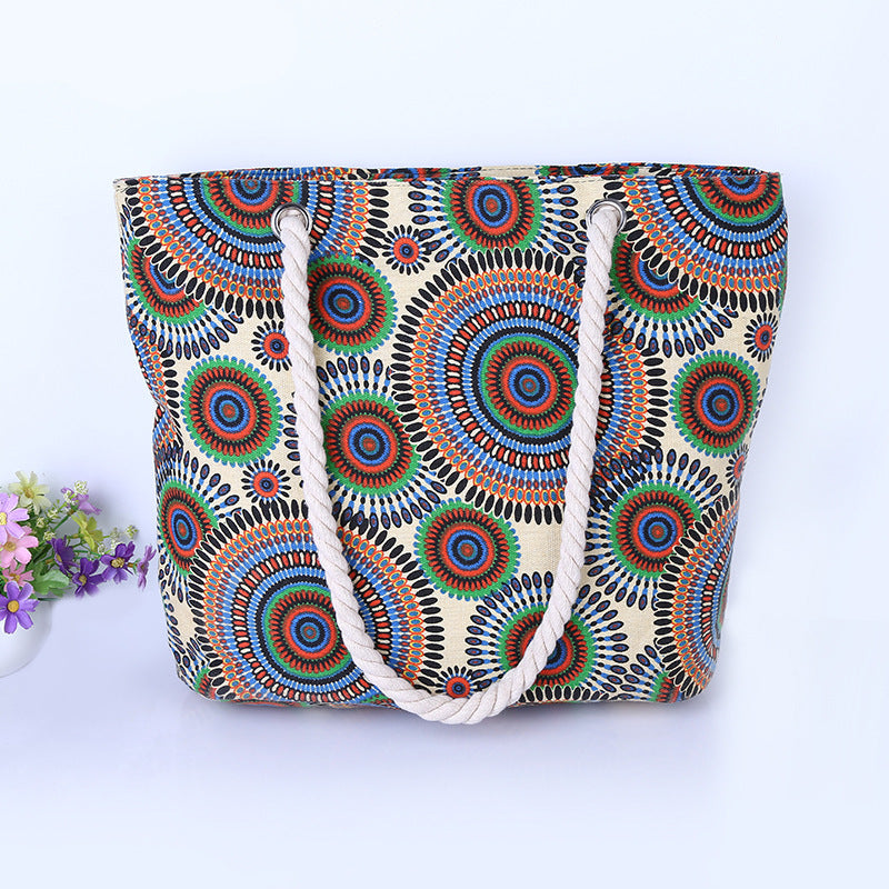 Xxl Tote bag with colorful mandala pattern LoungeYard — product view 3