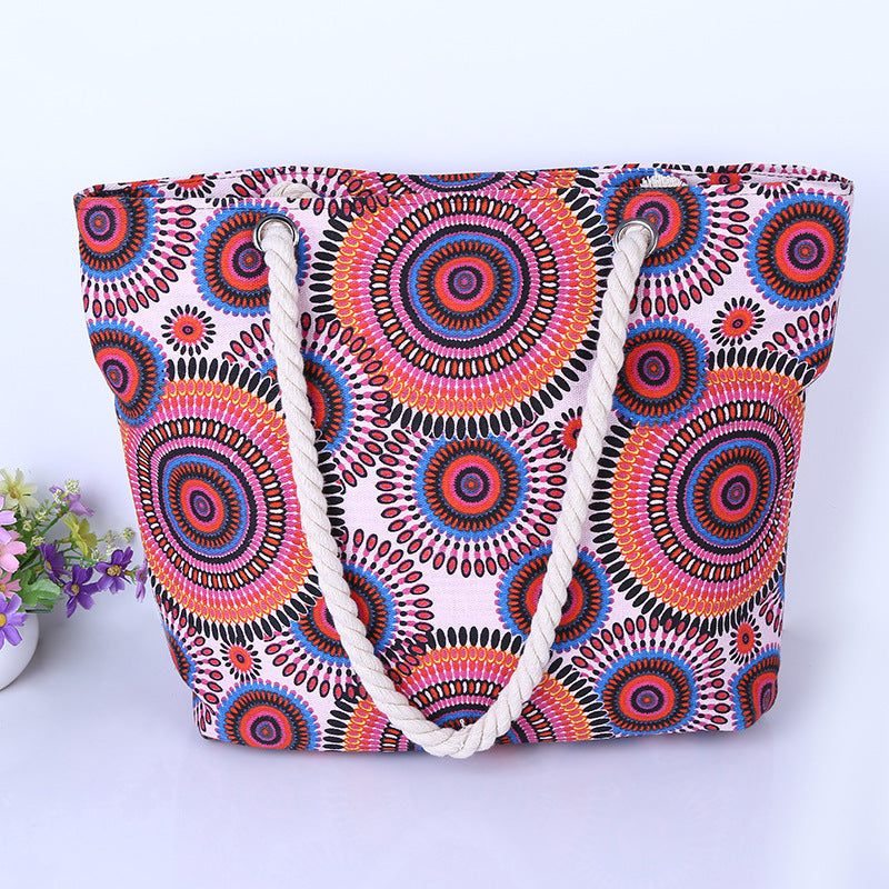 Xxl Tote bag with colorful mandala pattern LoungeYard — product view 2