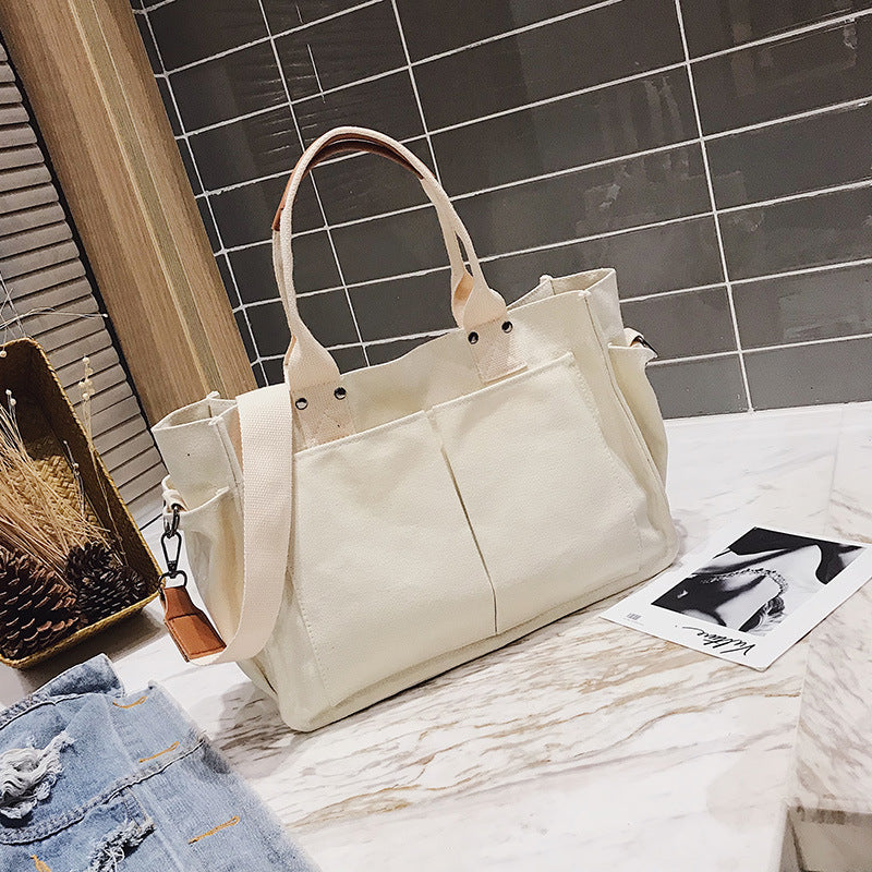 Multi-Pocket Canvas Tote Bag — product view 3