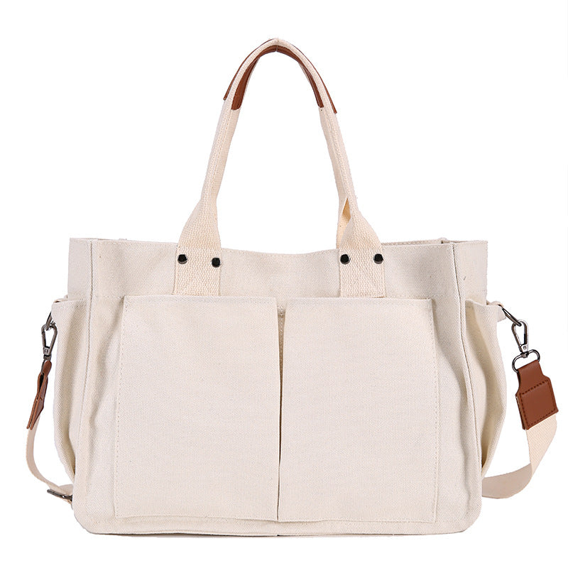 Multi-Pocket Canvas Tote Bag — product view 2