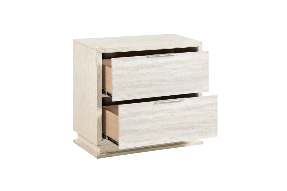 Noctis White and Light Grey Queen Bedroom Set with LED Accent Lighting – 2391-4PC — product view 3