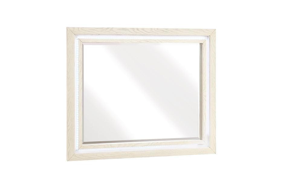 Noctis White and Light Grey Queen Bedroom Set with LED Accent Lighting – 2391-4PC — product view 6