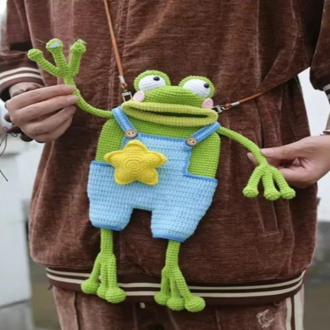 LoungeYard | Big Lips Frog Knitted Bag — product view 2
