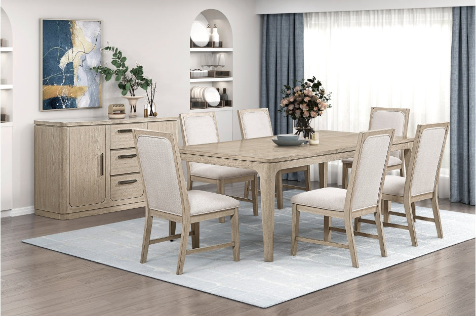 Homelegance Alita Distressed Light Grey 7-Piece Extension Dining Table Set – 2477-86-7PC — product view 1