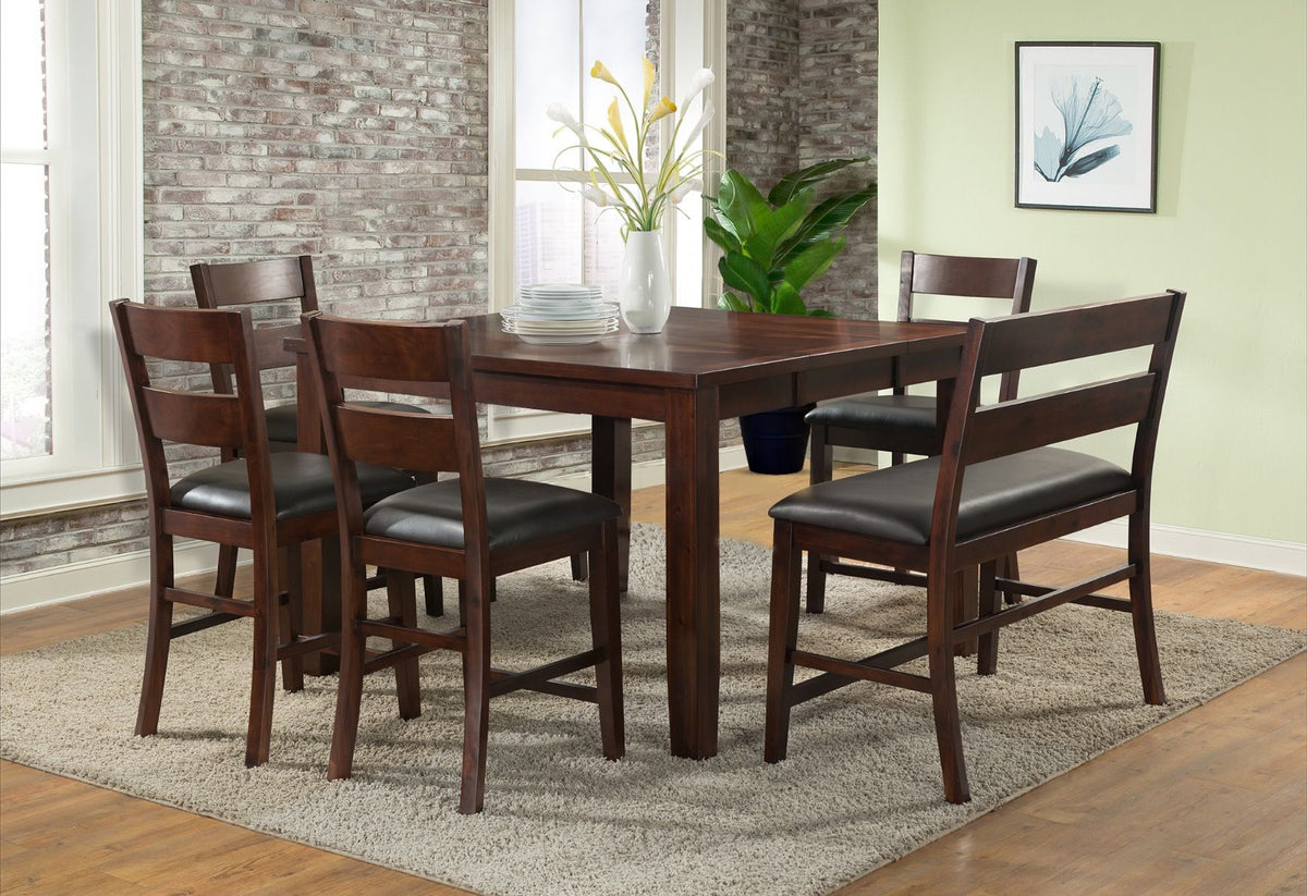 Viola Heights Cappuccino Finish Counter Height Pub Dining Table Set 7-Pc – VH-2500-7PC — product view 1