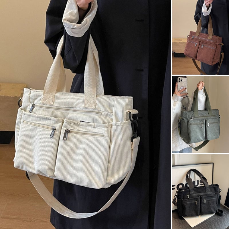 LoungeYard | Solid Color Corduroy Tote Bag — product view 2
