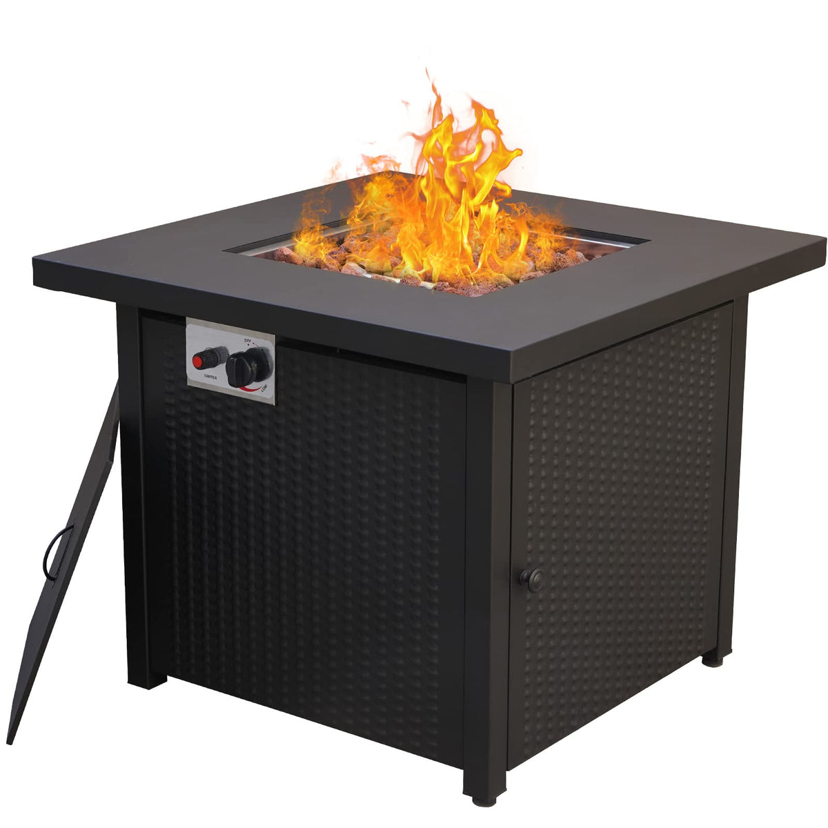 LOUNGE YARD 28" 30" 32" Square Outdoor Patio Propane Fire Pit Table — product view 1