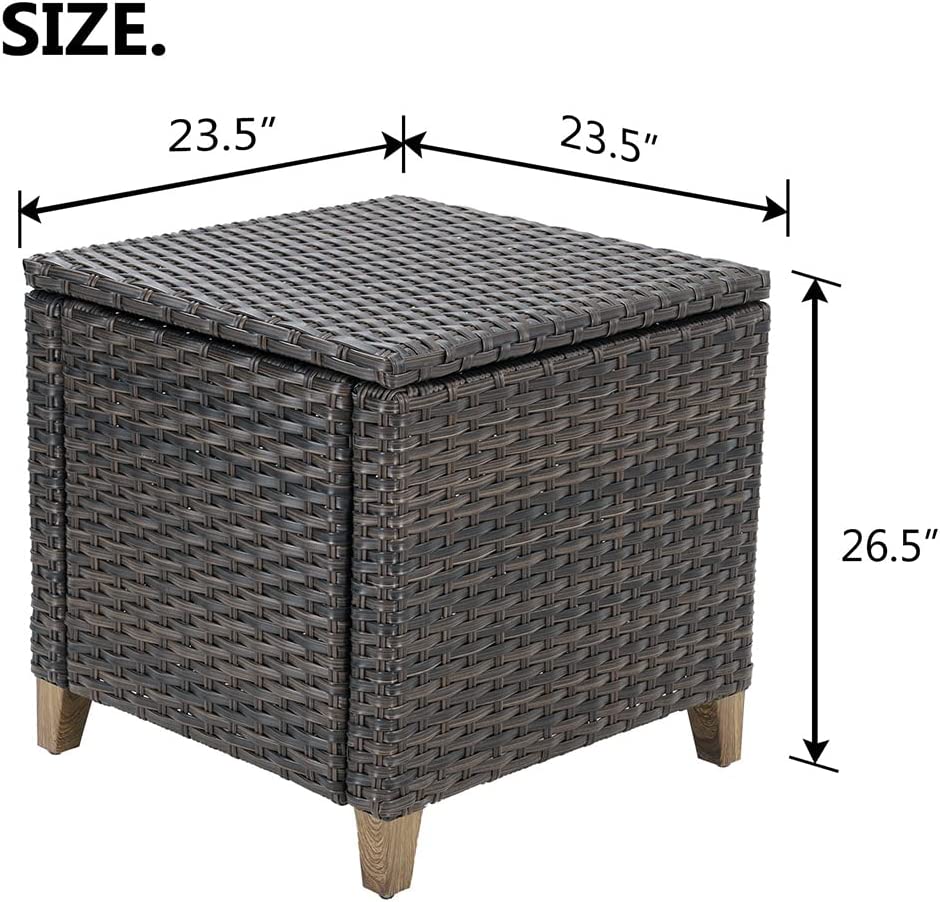 LOUNGE YARD Outdoor Wicker Side Table with Storage — product view 5