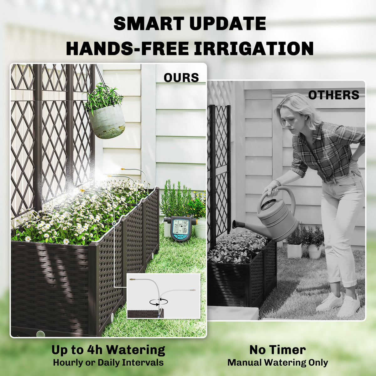 3PCS Self-Watering Planter Box with Trellis and Timer Kit — product view 6