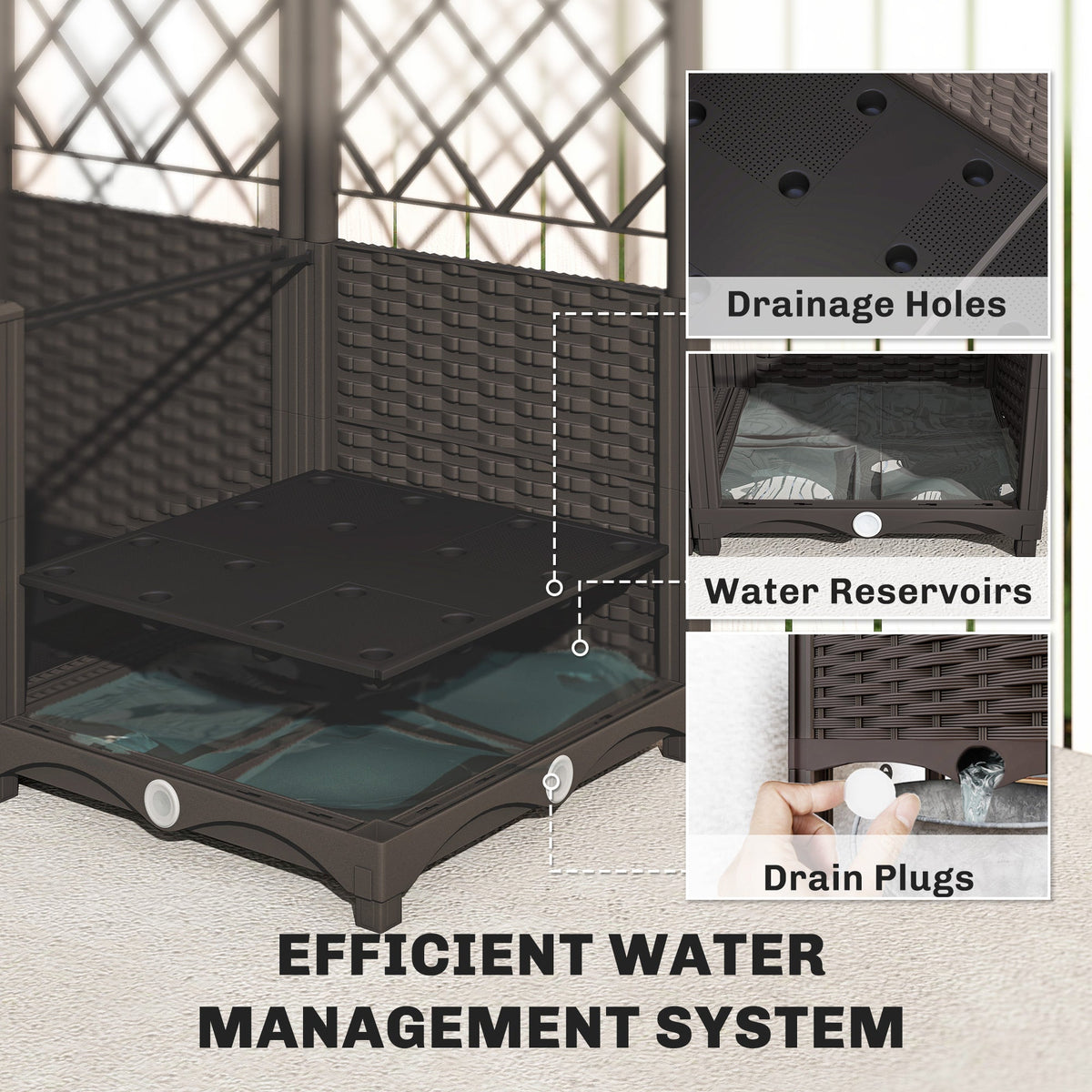3PCS Self-Watering Planter Box with Trellis and Timer Kit — product view 7