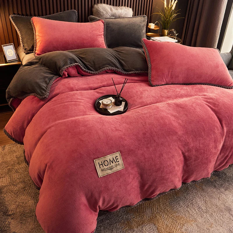 LoungeYard | Luxury Velvet Fleece Duvet Cover Set - PlushHaven — product view 5